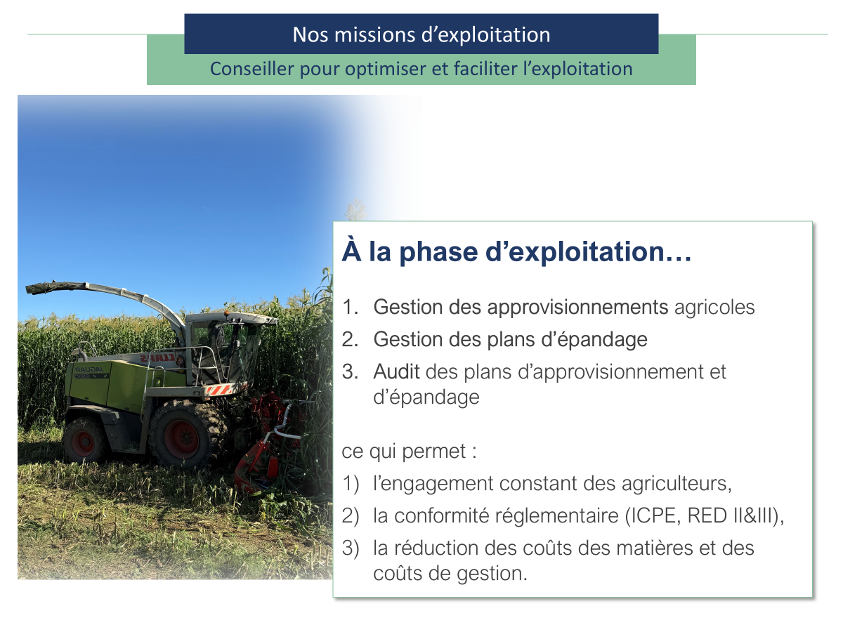 Image illustrant les missions pour l'exploitation